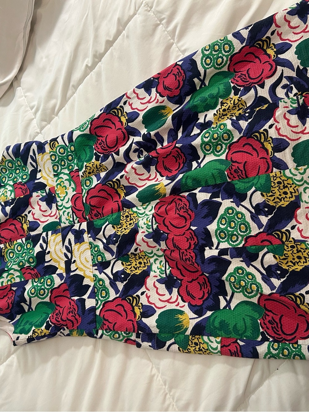 Boden Textured Floral Crewneck Dress - Pink, Navy & Green US size 10 - Picture 4 of 4